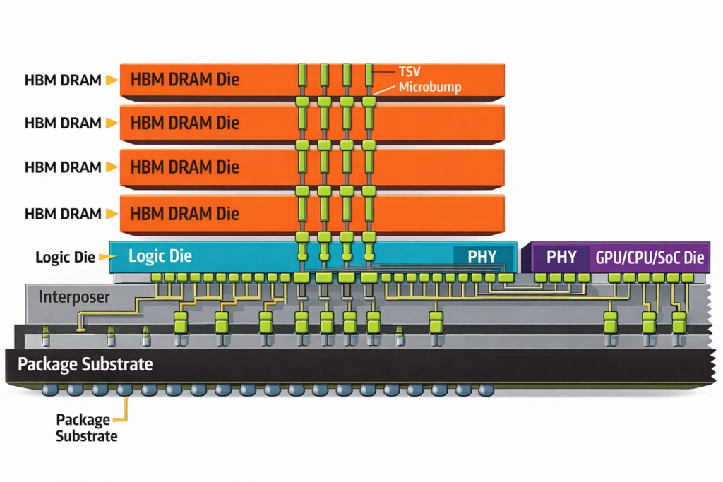 High Bandwidth Memory (HBM) 3D Stacked architecture