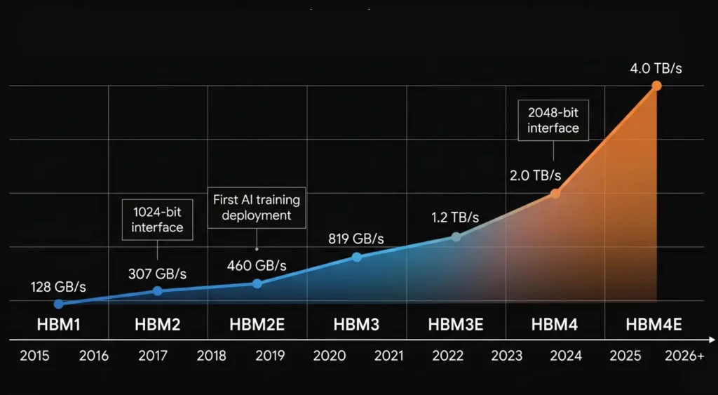 HBM (High Bandwidth Memory) bandwidth evolution